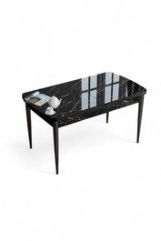 Hanah Home Mesa de Comedor de Mármol Negro